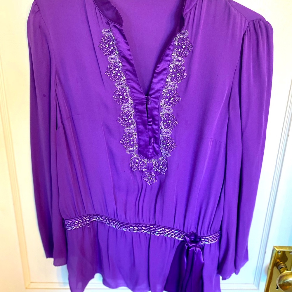 Beaded tunic blouse